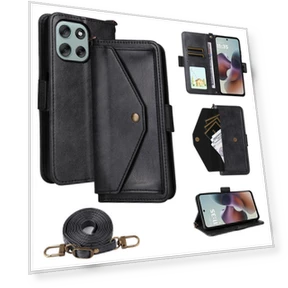 Leather Case with Magnetic Closure, Wallet Stand, Shoulder Strap — Flip Cases, Smartwatch 2025