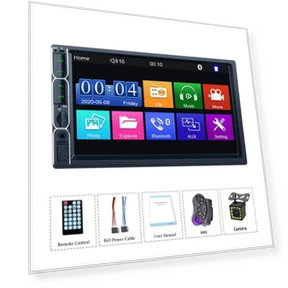 2 Din Car Radio with 7" HD Touchscreen — Car Installation Essentials, HOME-Auto-001