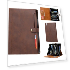 Leather Wallet Tablet Cover with Auto Wake/Sleep — Keyboard Cases, Smartwatch 2025