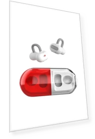 Open-Ear Wireless Earphones with Ear Cuffs — In-Ear Headphones, HAYAO