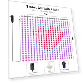 Programmable Smart Bluetooth LED Window Curtain — String Lights, MALITAI
