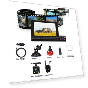 4-inch Car DVR with Triple Camera — Rearview Video Systems, PRISMA