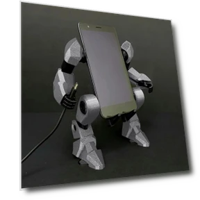 Adjustable Robot Phone Holder with Charging Cable — Phone Stands, Ren Bag