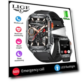 LED Flashlight Smart Watch for Men — Smartwatches, LIGE