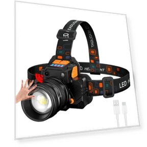 Rechargeable Touch Sensor Headlamp — Portable Flashlights, LIUXING Fire Portable Lighting