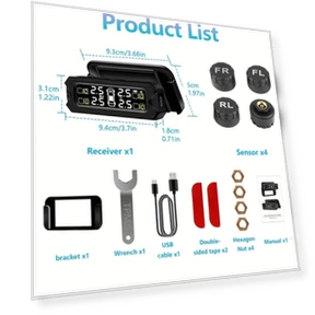 Wireless Tire Pressure Monitoring System with Solar Bracket — TPMS Sensor Replacements, LIAESMART