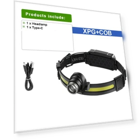 Zoomable COB LED Headlamp — Flashlights, paweinuo 02