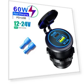 60W PD&USB Charger with Touch Switch and LED Light — Chargers, IKEA Supermarket