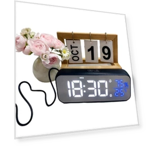 Digital Alarm Clock with Temperature and Humidity Sensor — Alarm, Stone Home