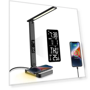 LED Desk Lamp with Alarm Clock — Study & Desk Lighting, Elegant Living House