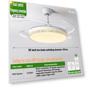 Modern LED Adjustable Frequency Fan Pendant Light — Overhead Lighting, Good Household Items