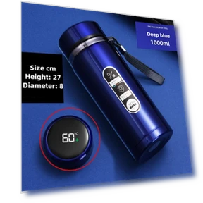 Smart LED Display Temperature Thermos Bottle — Travel Drinkware, DHSM