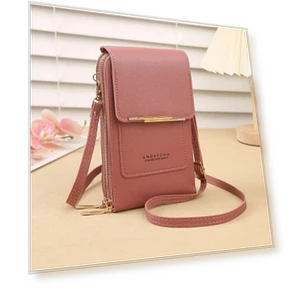 Touchscreen Lock Cell Phone Bag — Crossbody, Leather bag