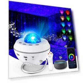 WiFi Smart Star Projector Ocean Wave Starry Sky Night Light — Night Lights, Chic Interiors