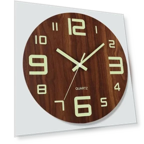 12-inch Glowing Wooden Wall Clock — Wall, Stone Home