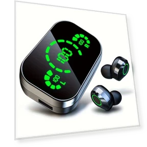 Wireless Earbuds with Digital Display — In-Ear Headphones, ZIDLI