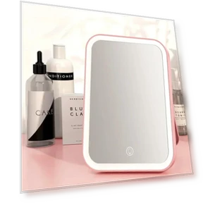 LED Makeup Mirror with Touch Screen — Handheld, AE Selection