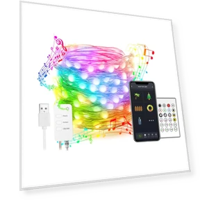 Smart LED Christmas Fairy Lights — String Lights, Rainbow Rain