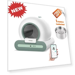 Smart Self-Cleaning Cat Litter Box — Waste Bins, Rainbow Rain
