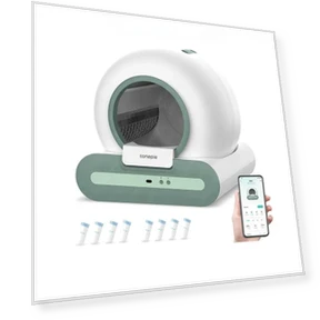 Automatic Self-Cleaning Cat Litter Box — Waste Bins, Rainbow Rain
