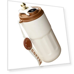 Smart Coffee Thermos with Temperature Display — Travel Drinkware, Cozy Cottage-Relax