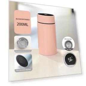 Smart Thermos Water Bottle with Temperature Display — Travel Drinkware, Rainy Hyades