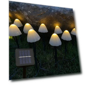 Solar Mushroom String Lights — Outdoor String Lights, Luminaire Lighting Mall