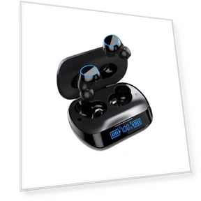 Bluetooth Earbuds with Digital Touch Screen — In-Ear Headphones, QUEED
