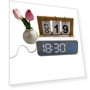 Digital Alarm Clock with Temperature and Humidity Sensor — Alarm, DC-HOME-4