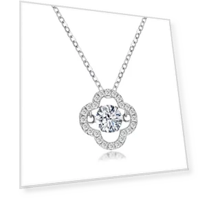 Four-Leaf Clover Moissanite Necklace — Smart Jewelry, JEWEL HOME