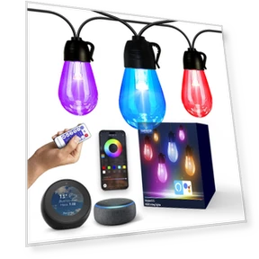 Outdoor Smart RGB Christmas Lights — Outdoor String Lights, Rainbow Rain