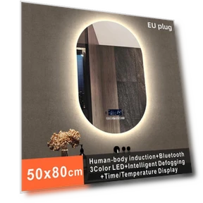 Smart LED Makeup Mirror with Bluetooth Speaker — Handheld, Vinde Home