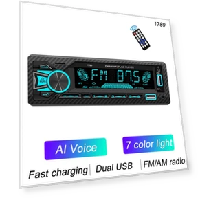 1 Din Car Stereo with MP3, FM, Dual BT, AM, USB, RDS, AUX, TF, AI Voice Support, Fast Charging, Remote Control, 7 Color... — Phone Accessories, Auto Launcher
