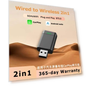 2-in-1 Wired and Wireless CarPlay and Android Auto AI Box Dongle — Phone Accessories, Auto Launcher