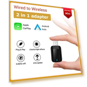 2-in-1 Wireless CarPlay Adapter — Navigation & GPS Accessories, Auto Launcher