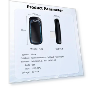 2IN1 Wired to Wireless Apple CarPlay Adapter — Stereo Receivers, Auto Launcher