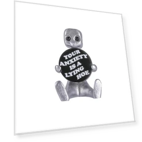 Anxiety Robot Resin Figurine — Executive Desk, yaohengshang