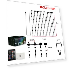 Smart LED Curtain Lights — String Lights, Auto Accessories Home