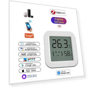 Temperature and Humidity Sensor with LCD Screen — Home Climate Control, Home Textile Home Decoration