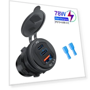 Waterproof Car Charger with PD and QC3.0 USB Type-C Ports — Chargers, Cars Auto Home