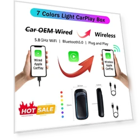 Wired to Wireless Apple CarPlay Box — Stereo Receivers, Auto Launcher