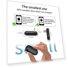 360° Rotating Wireless CarPlay Android Auto Adapter — Dashboard Installation Kits, Auto Accessories Home