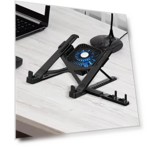 Ergonomic laptop stand with silent cooling fan — Cooling Pads & Fans, Hobbies mall
