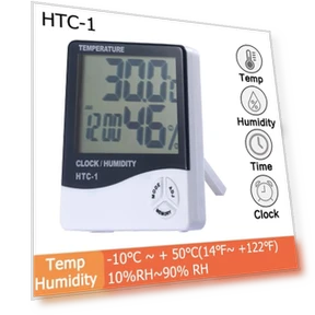 LCD Electronic Humidity Meter Smart Electric Digital Hygrometer Thermometer Weather Station Clock — Hygrometers, Wrigleys