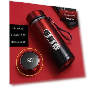 Portable Stainless Steel Thermos with LED Temperature Display — Travel Drinkware, Home Of Auto Parts