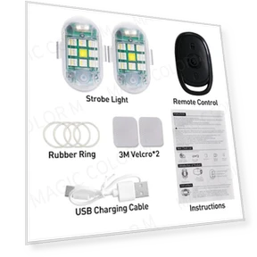 Wireless LED Strobe Warning Light — Vehicle Safety Signals, Cars Auto Home