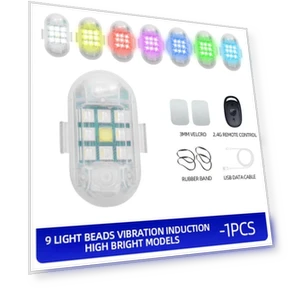 Wireless Remote Control LED Strobe RGB Flashing Warning Light — Vehicle Safety Signals, Cars Auto Home