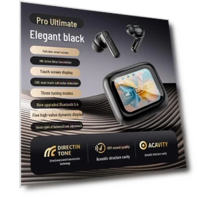 Wireless Bluetooth Headset with AI, TFT Touch Screen, ANC+ENC Noise Cancellation — Audio Gear, Smarter than future