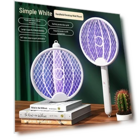 Smart Foldable Electric Fly Swatter with Vertical Rotation and Photocatalytic Mosquito Trap Lamp — Fly Swatters, StrideBox