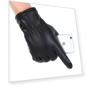 Winter Touchscreen Leather Gloves — Gloves, AI Supermarket